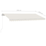 Fristående markis manuellt infällbar 450x350 cm gräddvit