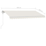 Fristående markis automatisk 450x350 cm gräddvit