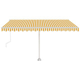 Fristående markis automatisk 450x350 cm gul/vit