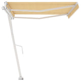 Fristående markis automatisk 450x350 cm gul/vit