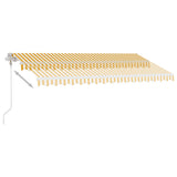 Fristående markis automatisk 450x350 cm gul/vit