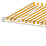 Fristående markis automatisk 450x350 cm gul/vit