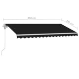 Fristående markis automatisk 450x350 cm antracit