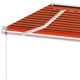 Fristående markis automatisk 450x350 cm orange/brun