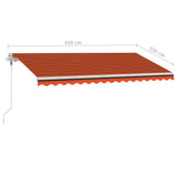 Fristående markis automatisk 450x350 cm orange/brun