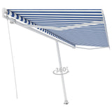 Fristående markis manuellt infällbar 500x350 cm blå/vit