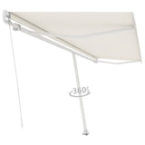Fristående markis manuellt infällbar 500x350 cm gräddvit