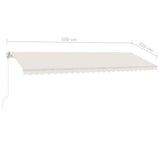 Fristående markis manuellt infällbar 500x350 cm gräddvit