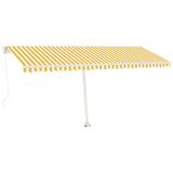 Fristående markis manuellt infällbar 500x350 cm gul/vit