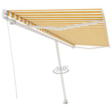Fristående markis manuellt infällbar 500x350 cm gul/vit