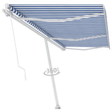Fristående markis manuellt infällbar 600x350 cm blå/vit