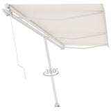 Fristående markis manuellt infällbar 600x350 cm gräddvit