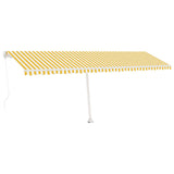 Fristående markis manuellt infällbar 600x350 cm gul/vit