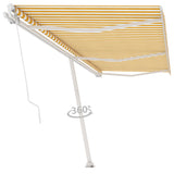 Fristående markis manuellt infällbar 600x350 cm gul/vit
