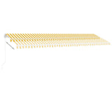 Fristående markis manuellt infällbar 600x350 cm gul/vit
