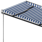Fristående markis manuell 300x250 cm blå/vit