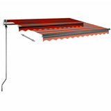 Fristående markis manuell 300x250 cm orange/brun