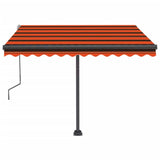 Fristående markis manuell 300x250 cm orange/brun