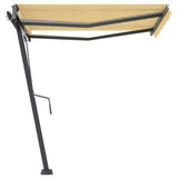 Fristående markis automatisk 300x250 cm gul/vit