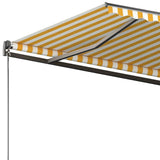 Fristående markis automatisk 300x250 cm gul/vit