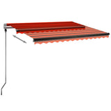 Fristående markis automatisk 300x250 cm orange/brun
