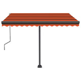 Fristående markis automatisk 300x250 cm orange/brun