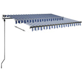 Fristående markis manuellt infällbar 350x250 cm gul/vit