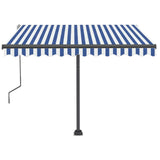 Fristående markis manuellt infällbar 350x250 cm gul/vit