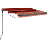 Fristående markis manuellt infällbar 350x250 cm orange/brun