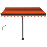 Fristående markis manuellt infällbar 350x250 cm orange/brun