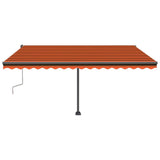 Fristående markis manuellt infällbar 400x300 cm orange/brun