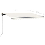 Fristående markis manuell 450x300 cm gräddvit