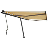 Fristående markis manuellt infällbar 450x350 cm gul/vit