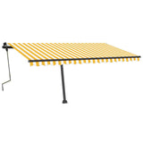 Fristående markis manuellt infällbar 450x350 cm gul/vit
