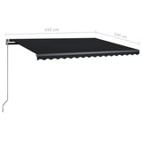 Fristående markis manuellt infällbar 450x350 cm antracit