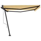 Fristående markis automatisk 450x350 cm gul/vit