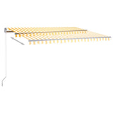 Fristående markis automatisk 450x350 cm gul/vit