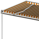Fristående markis automatisk 450x350 cm gul/vit
