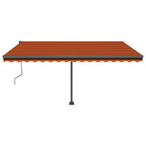 Fristående markis automatisk 450x350 cm orange/brun