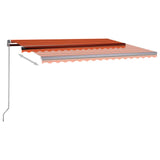 Fristående markis automatisk 450x350 cm orange/brun
