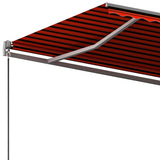 Fristående markis automatisk 450x350 cm orange/brun