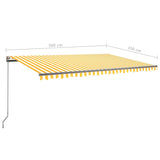 Fristående markis manuellt infällbar 500x350 cm gul/vit