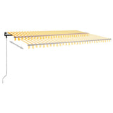 Fristående markis manuellt infällbar 500x350 cm gul/vit