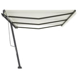 Fristående markis manuellt infällbar 600x350 cm gräddvit
