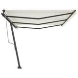 Fristående markis automatisk 600x350 cm gräddvit