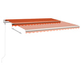 Markis med stolpar automatisk infällbar 4,5x3,5 m orange/brun
