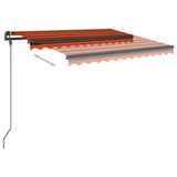 Markis med stolpar manuellt infällbar 3x2,5 m orange och brun