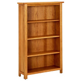 Bokhylla med 4 hyllor 70x22x110 cm massiv ek