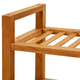 Skohylla med 3 hyllor 50x27x60 cm massiv ek