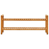 Skohylla med 2 hyllor 100x27x40 cm massiv ek